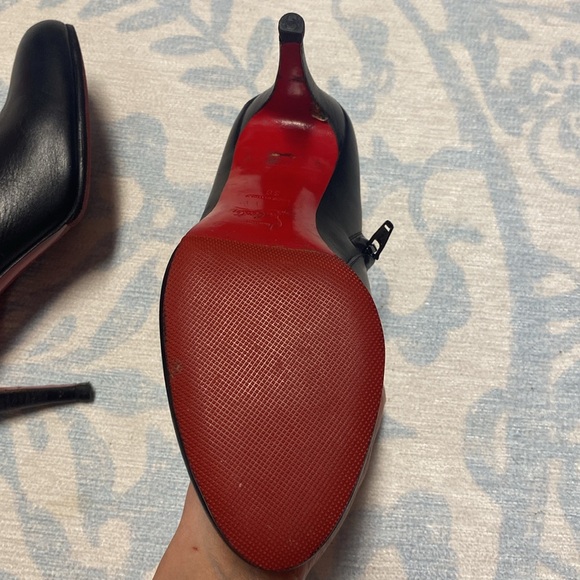 Authentic Christian Louboutin Black Belle Ankle Bootie Boots Red Sole Bottoms 38 - Picture 5 of 16